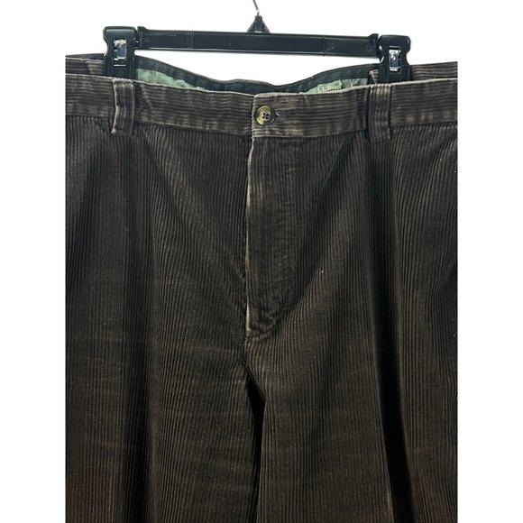 L.L. Bean Mens Brown Corduroy Pants Comfort Waist 42 Straight Retro Western 90s - Picture 4 of 14